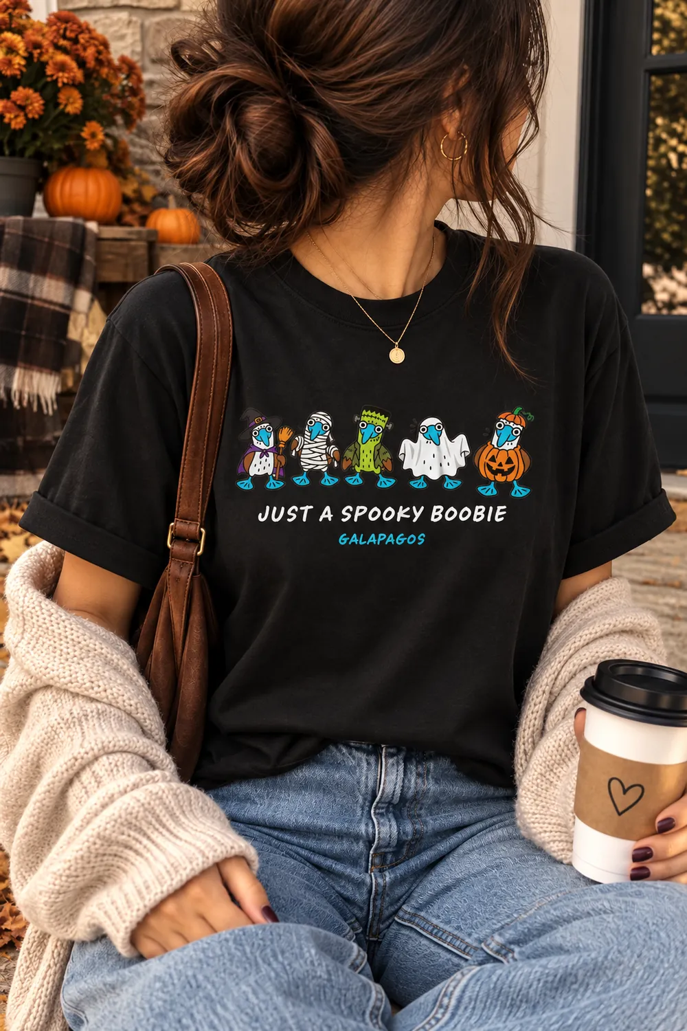 Camiseta negra Just a Spooky Boobie