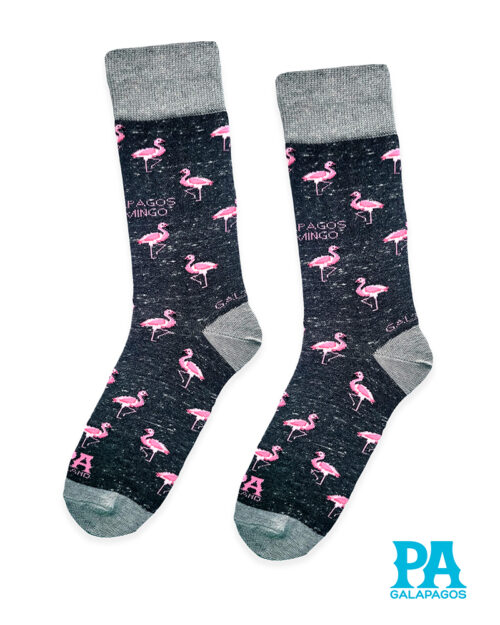 Flamingos Fondo Gris Oscuro
