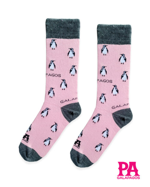 Pingüinos Fondo Rosado Con Brillo