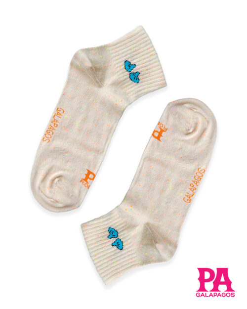 Patitas Azules Crema Jaspeado De Naranja