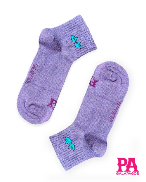 Patitas Azules Morado Con Rayas Azules