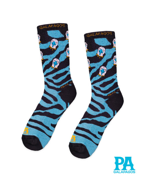 Cara piquero fondo celeste y azul oscuro