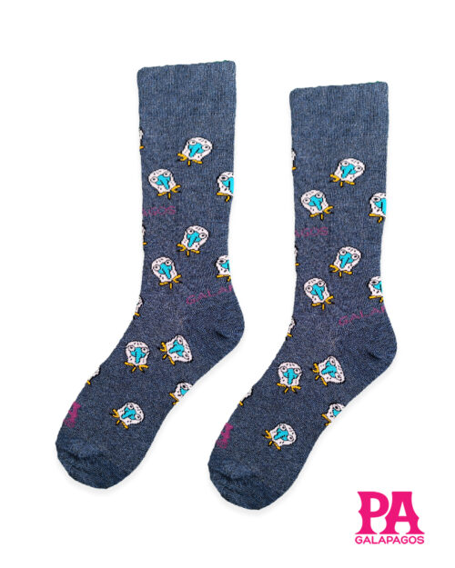 Caras piquero fondo azul marino