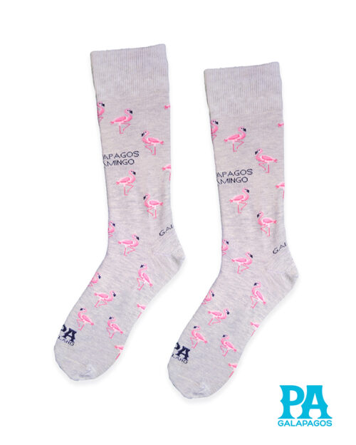 Flamingos rosa fondo gris claro