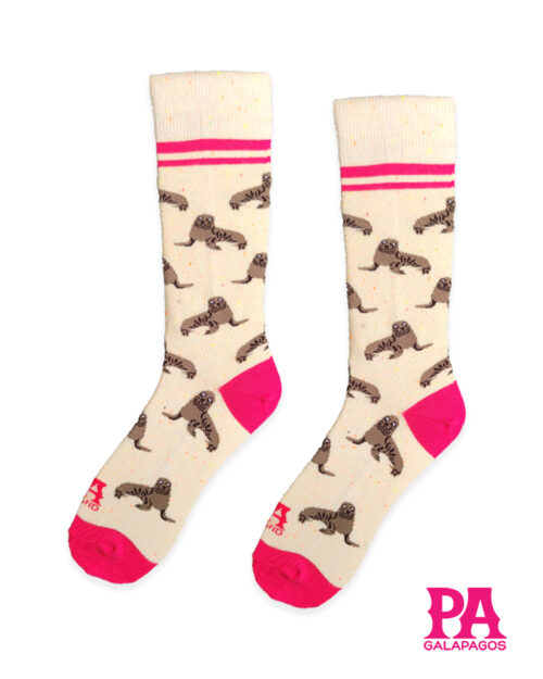 Lobos marino fondo crema jaspe con naranja