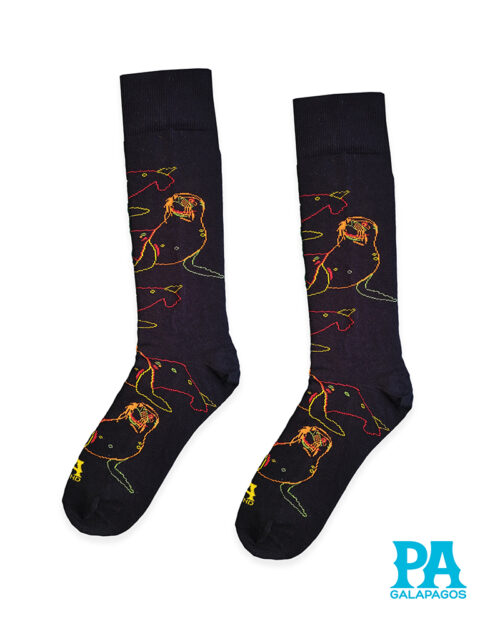 Lobos marinos lineas fondo negro