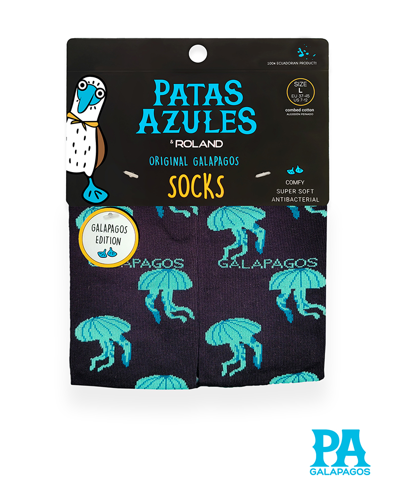 Medusas turquesas fondo azul marino - Image 2