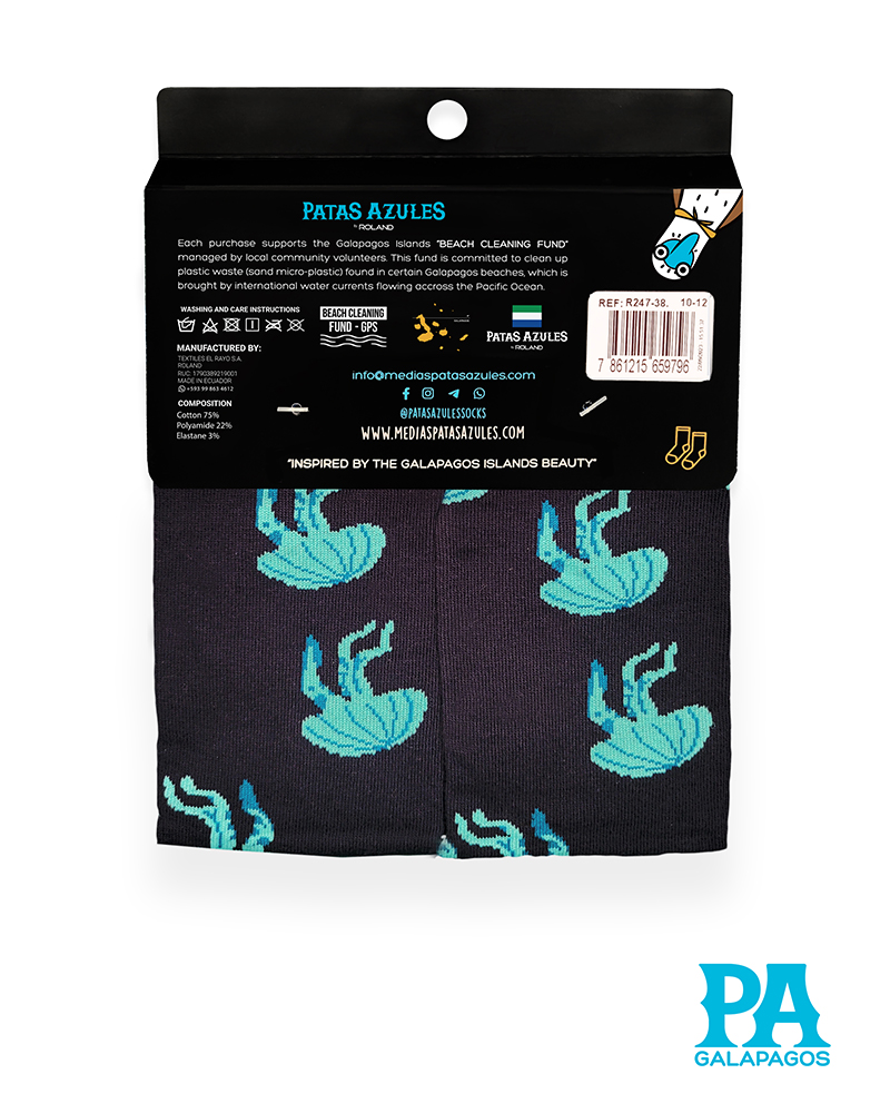 Medusas turquesas fondo azul marino - Image 3