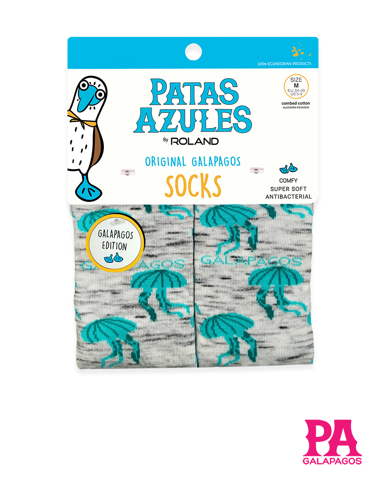 Medusas turquesas fondo blanco con rayas - Image 2