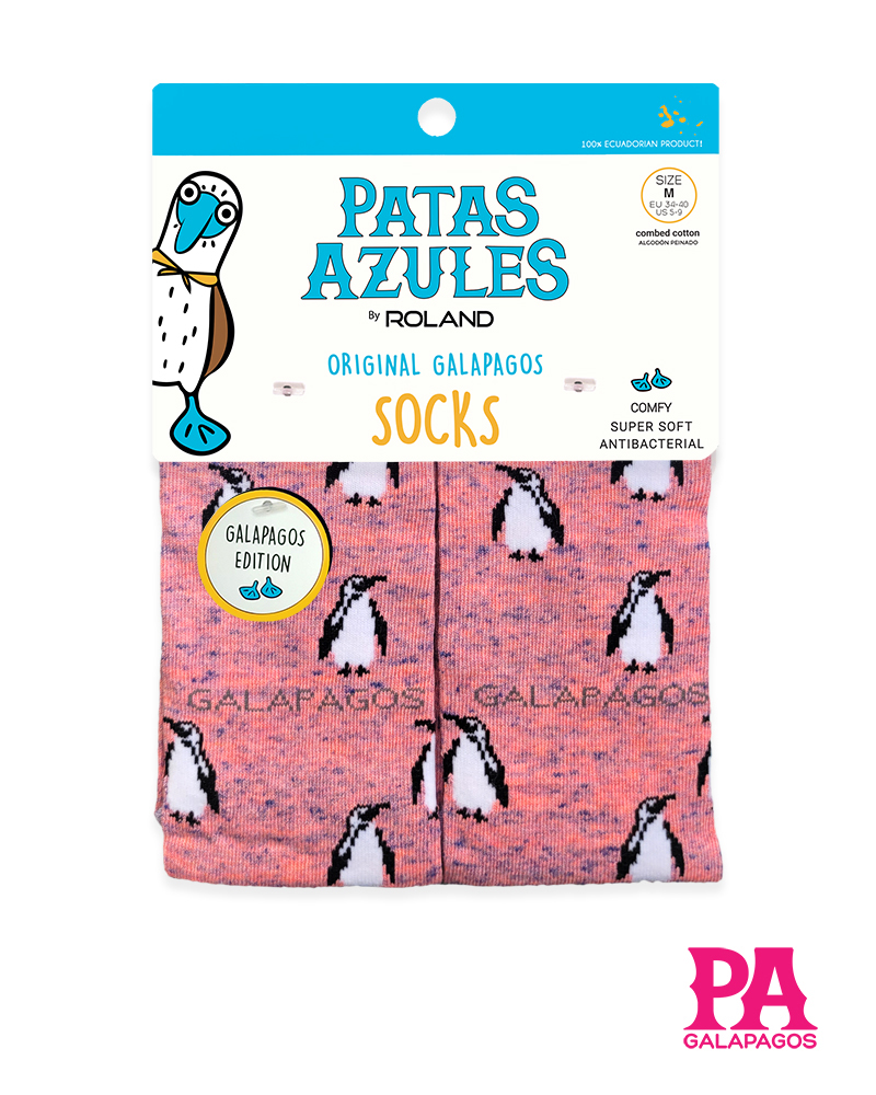 Pingüinos fondo rosado jaspeado violeta - Image 2