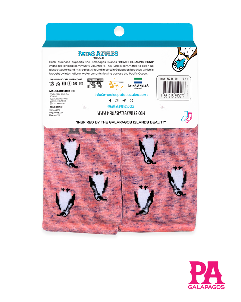 Pingüinos fondo rosado jaspeado violeta - Image 3