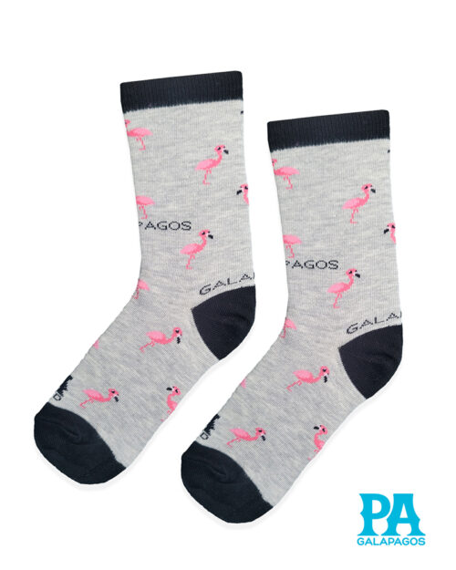 FLAMINGOS FONDO GRIS CLARO