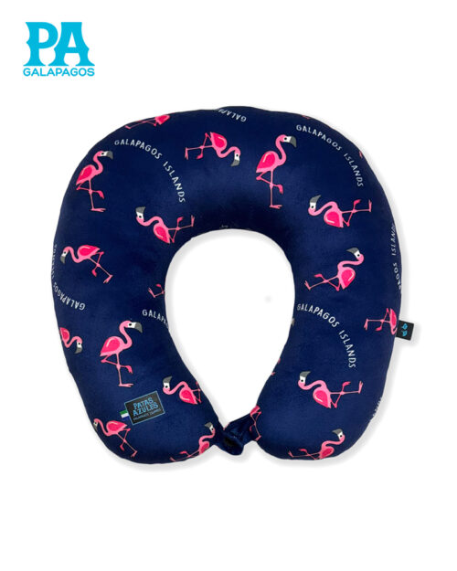 Almohada De Cuello Azul Con Flamingos De Galápagos