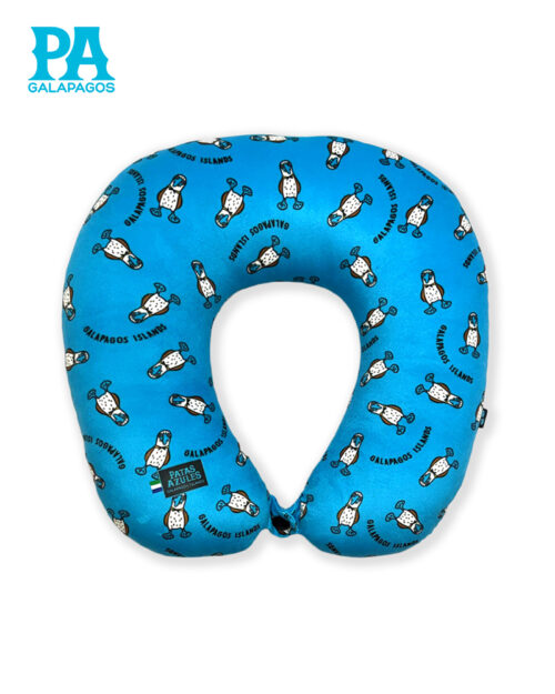 Almohada De Cuello Celeste Con Piqueros Patas Azules