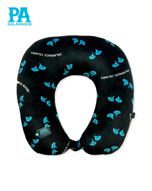 Almohada De Cuello Negra Con Patas Azules De Piquero