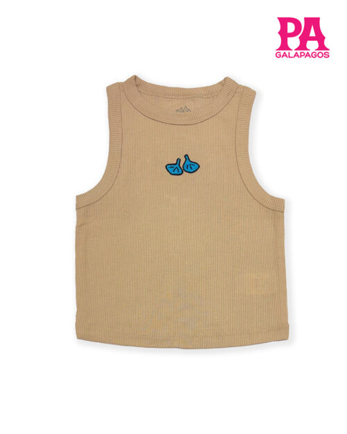 Camiseta Sin Mangas Beige Oscuro
