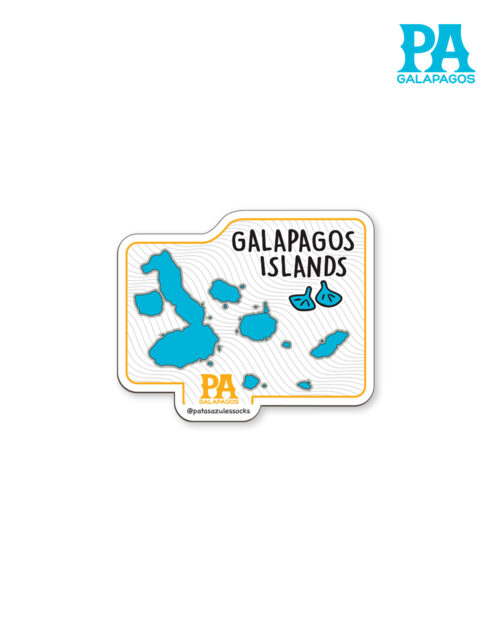 Imán De Mapa De Las Islas Galápagos Color Celeste