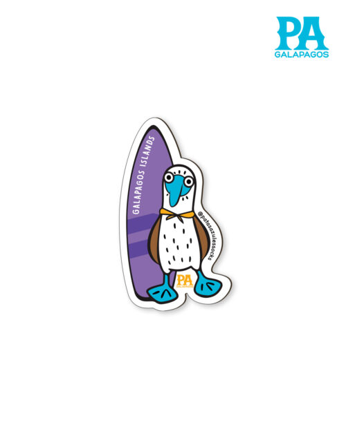 Imán De Piquero De Patas Azules Con Tabla De Surf Color Morado