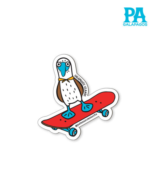 Imán De Piquero De Patas Azules En Patineta Roja