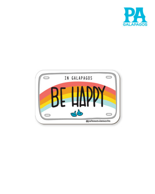 Imán De Placa De Vehículo De Galápagos Frase Be Happy
