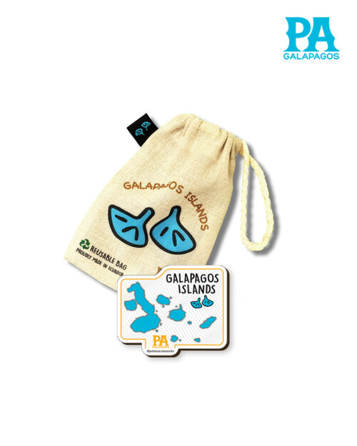 Imán Encapsulado De Mapa De Las Islas Galápagos Color Celeste
