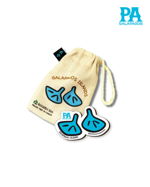 Imán Encapsulado De Patas Azules De Piquero Con Logo Celeste