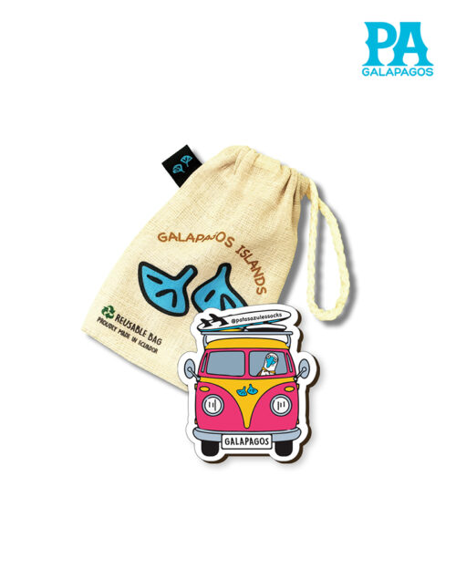 Imán Encapsulado De Piquero De Patas Azules En Combi Color Fucsia