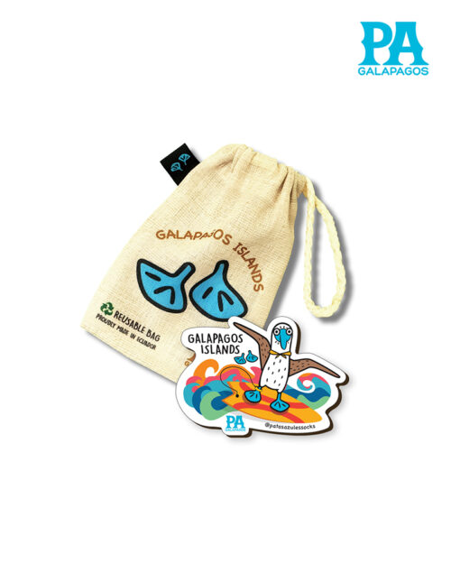 Imán Encapsulado De Piquero De Patas Azules Surfeando En Galápagos