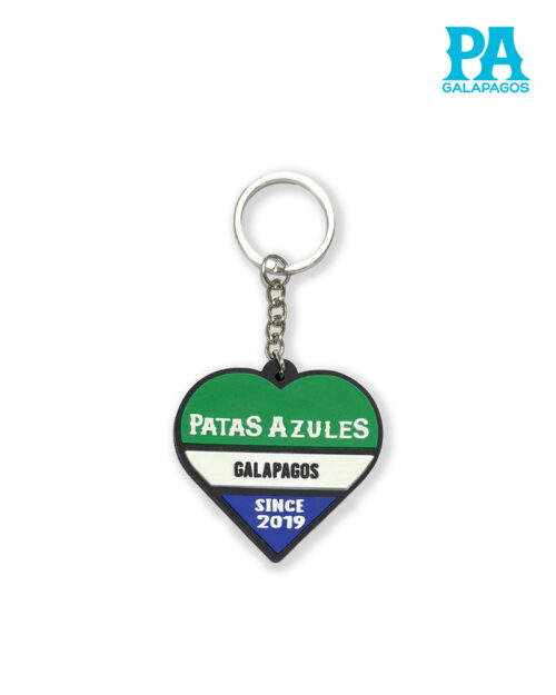 Llavero De Caucho Con Bandera De Galápagos En Forma De Corazón