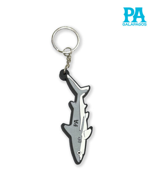 Llavero De Caucho Con Tiburón Punta Negra De Galápagos