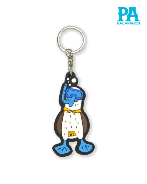 Llavero De Caucho Piquero Patas Azules Con Máscara De Snorkel