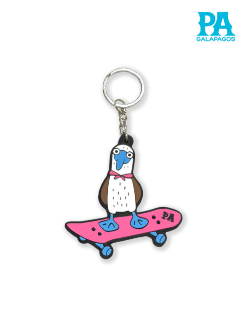 Llavero De Caucho Piquero Patas Azules En Patineta