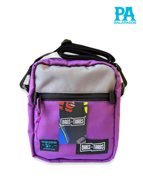Bolso De Hombro Color Violeta Con Gris