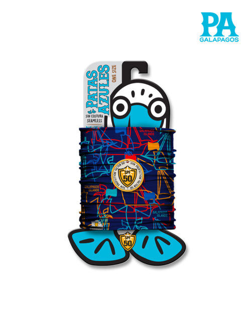 Buff De Barcos En Líneas De Colores Fondo Azul B23