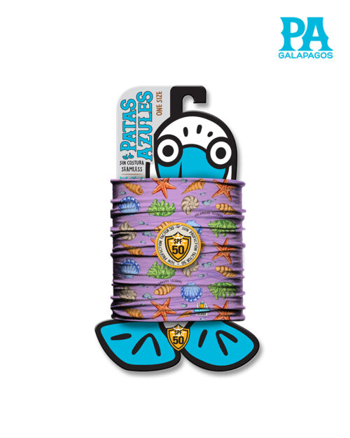 Buff De Caracolas Colores Fondo Lila B126