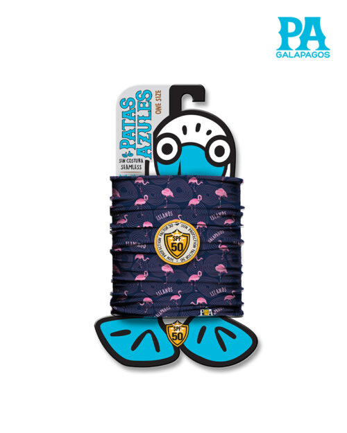 Buff De Flamingos Rosados En Fondo Azul B83