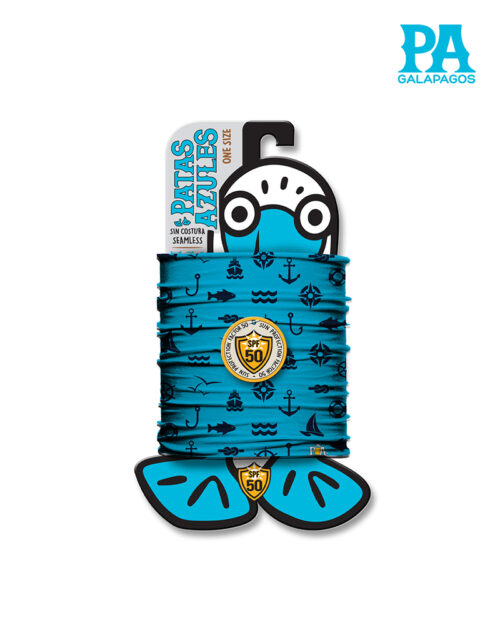 Buff De Íconos Náuticos Azules Fondo Turquesa B13