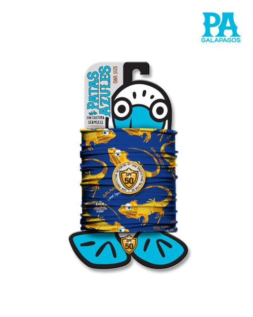 Buff De Iguana Terrestre Estilo Comic Grande Fondo Azul B25