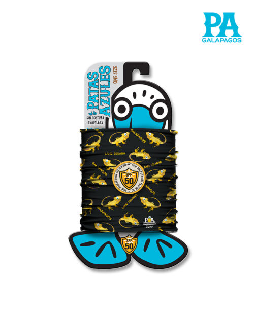 Buff De Iguana Terrestre Estilo Comic Pequeño Fondo Negro B26