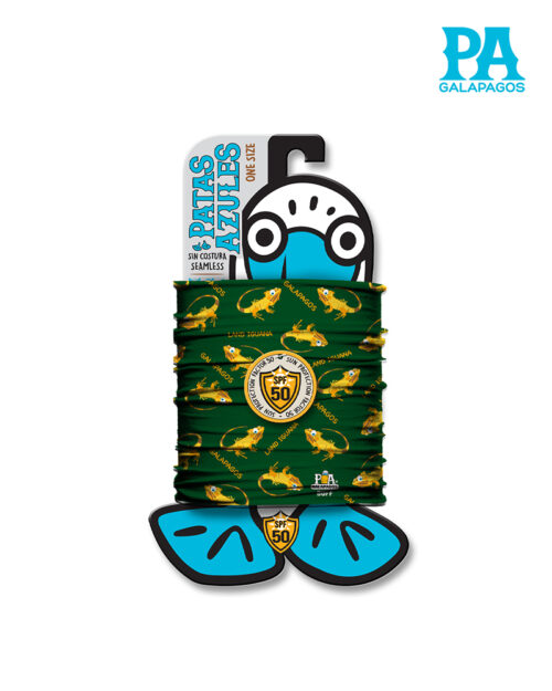 Buff De Iguana Terrestre Estilo Comic Pequeño Fondo Verde B28