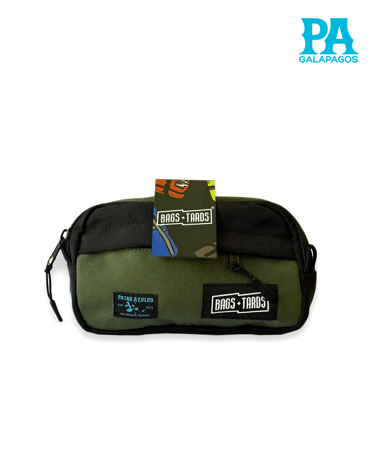 Canguro Mini Bag De 1.5 L Color Verde Militar Con Negro