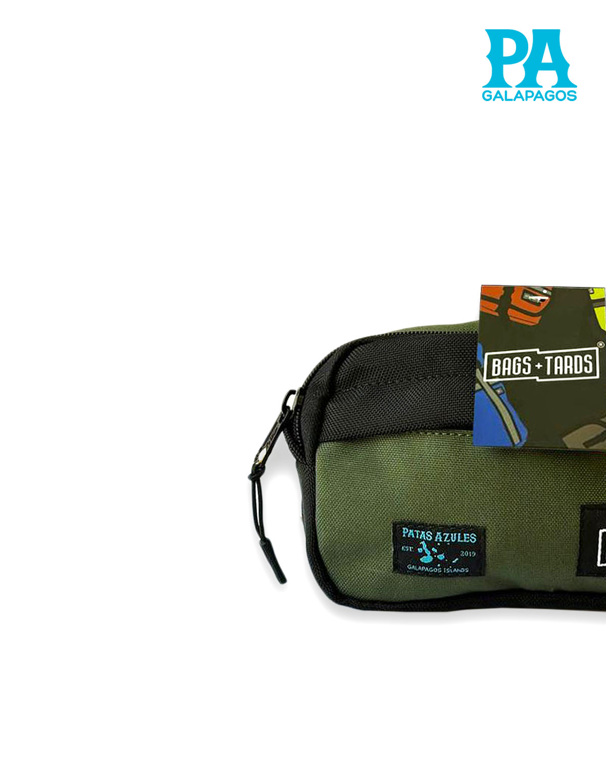 Canguro Mini Bag De 1.5 L Color Verde Militar Con Negro - Image 3