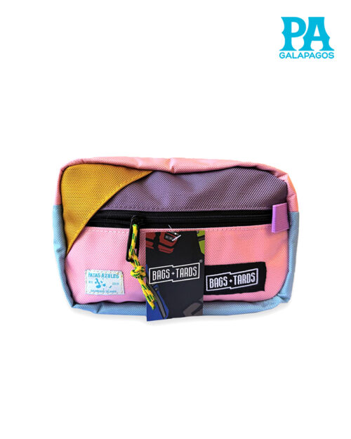 Canguro Mini Bag De 2.5 L Color Rosado Con Celeste, Amarillo Y Morado