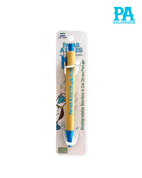 Esfero ecoamigable de caña de avena y bamboo azul