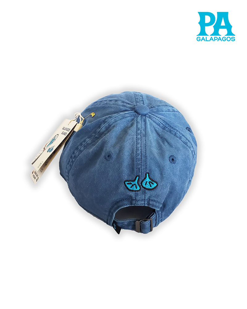 Gorra Estilo Vintage Descolorida Con Bordado Patas Azules Azul Jean - Image 2