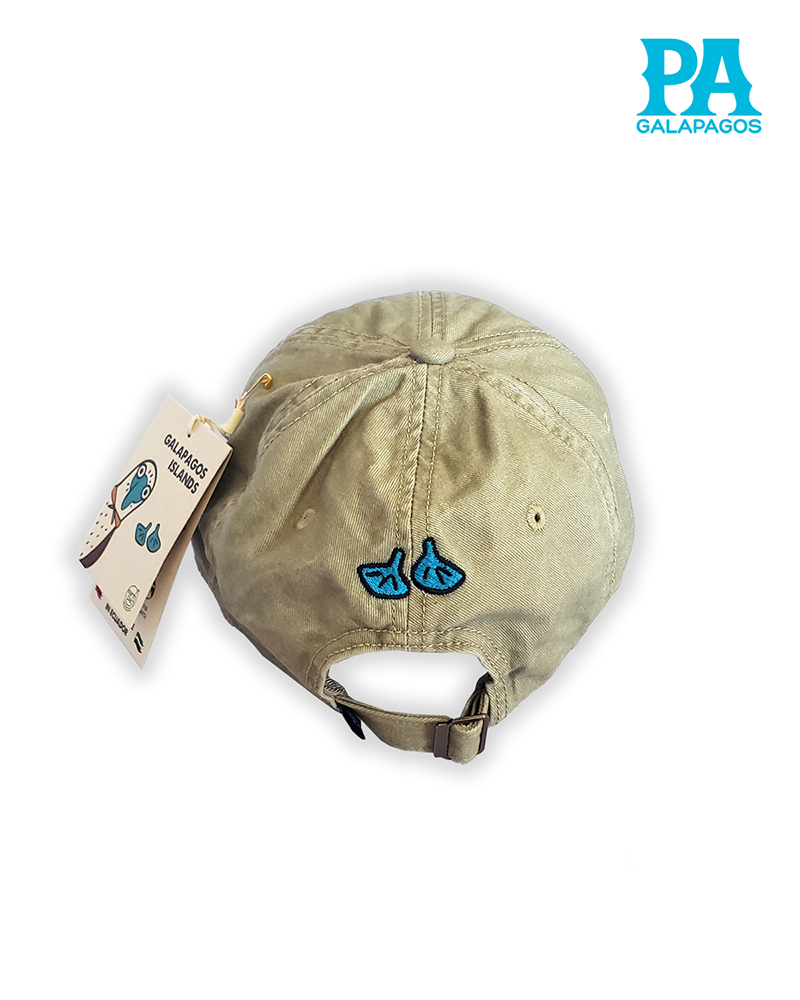 Gorra Estilo Vintage Descolorida Con Bordado Patas Azules Khaki - Image 2