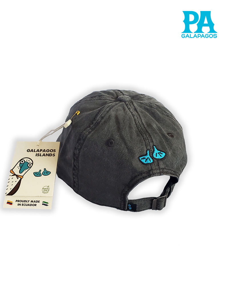 Gorra Estilo Vintage Descolorida Con Bordado Patas Azules Negra - Image 2