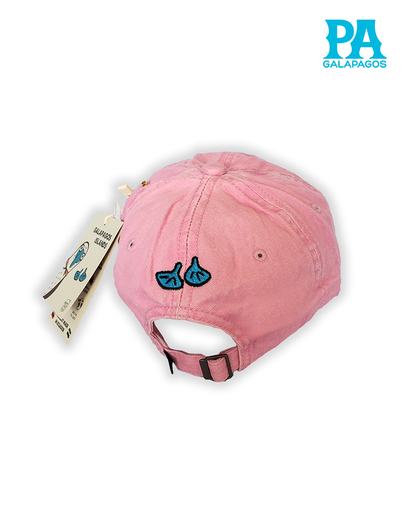 Gorra Estilo Vintage Descolorida Con Bordado Patas Azules Rosada - Image 2