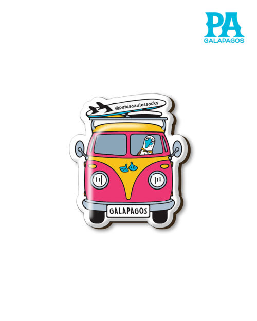 Imán encapsulado de piquero de patas azules en combi color fucsia