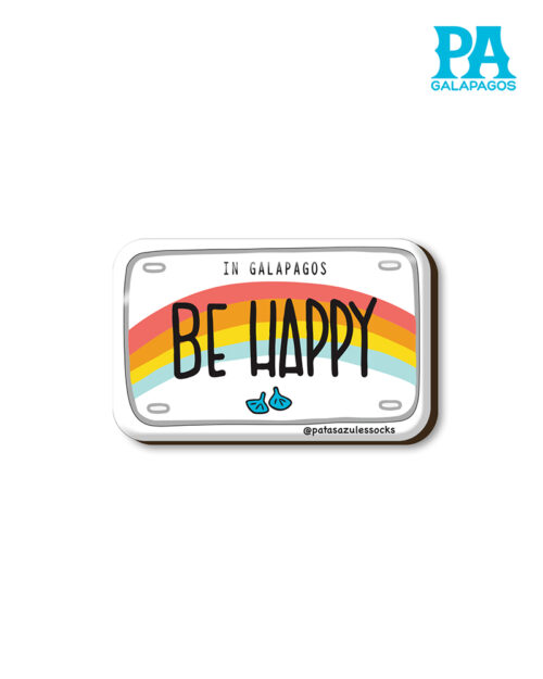 Imán encapsulado de placa de vehículo de Galápagos frase be happy